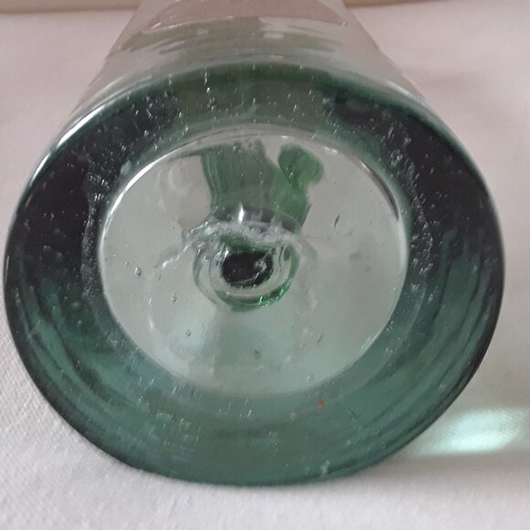 PORFIDIO Green Cactus Hand Blown Art Glass Empty Tequila Bottle Mexico - Picture 4 of 9